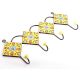 Yellow And Turquoise Tiny Flower Ceramic Tiles Hooks